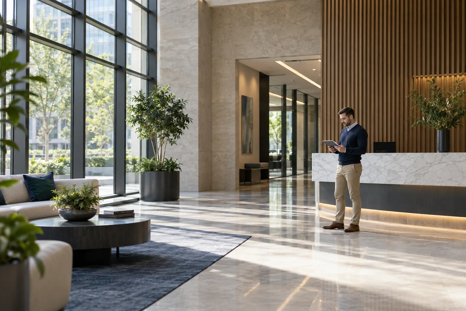 Illustrative commercial cleaning setting